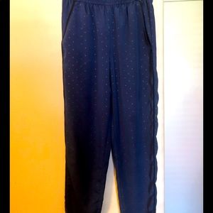BCBG Blue polka dot pull on pants